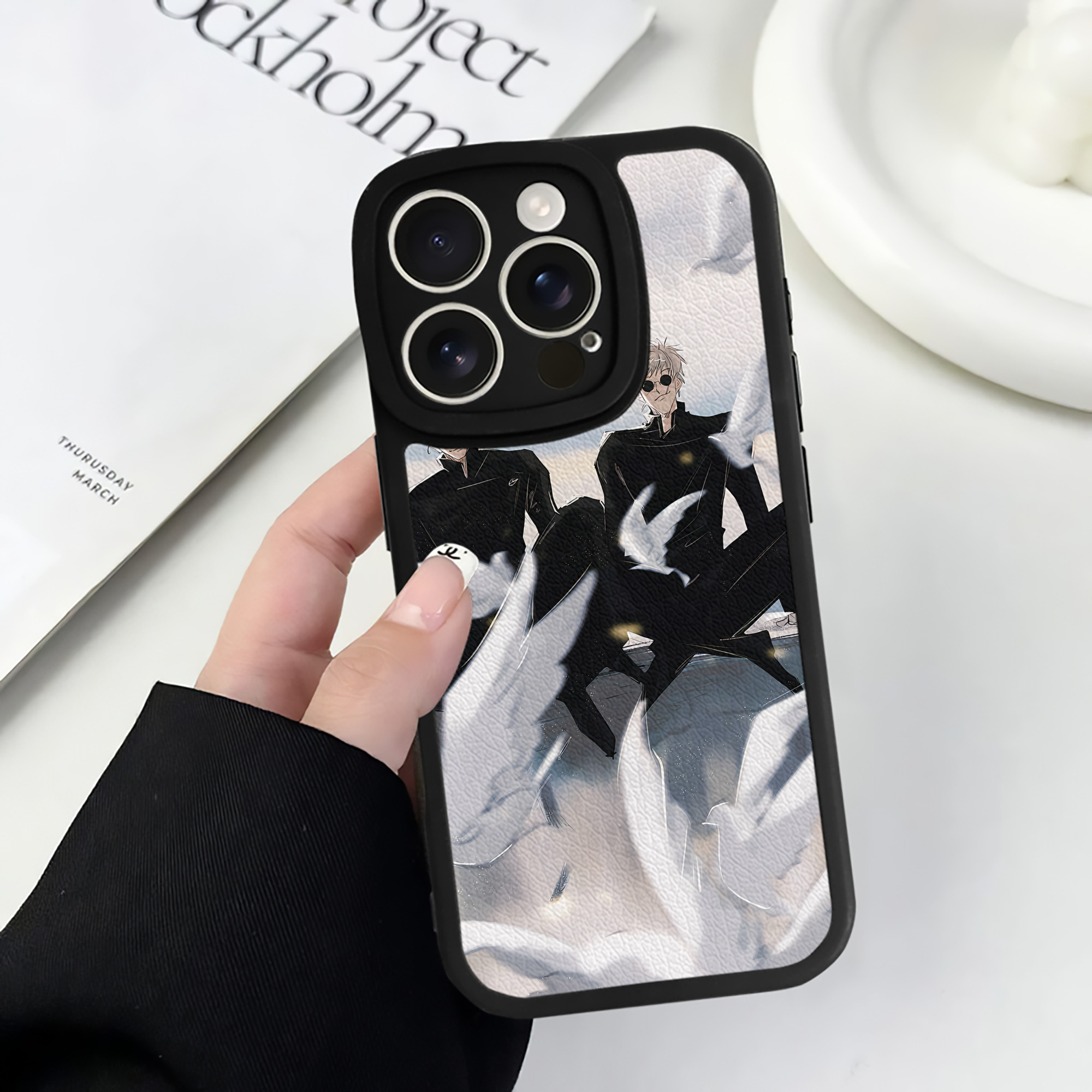 （画像用） 呪術廻戦 Jujutsu Kaisen 【iPhone 16シリーズ対応】シリコンスマホケース（レザー調） 材質：シリコン